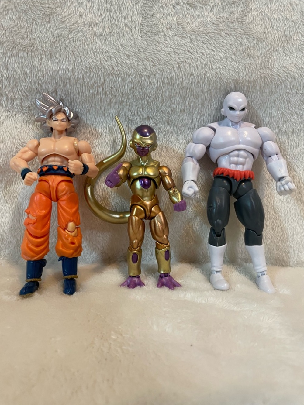 DBZ Goku Ultra Instinct, Golden Frieza, and Jiren 5” Posable Action Figures